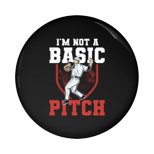 Funny Baseball Pitcher Pin Buttons