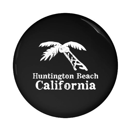 Huntington Beach California Palm Tree Souvenirs Pin Buttons