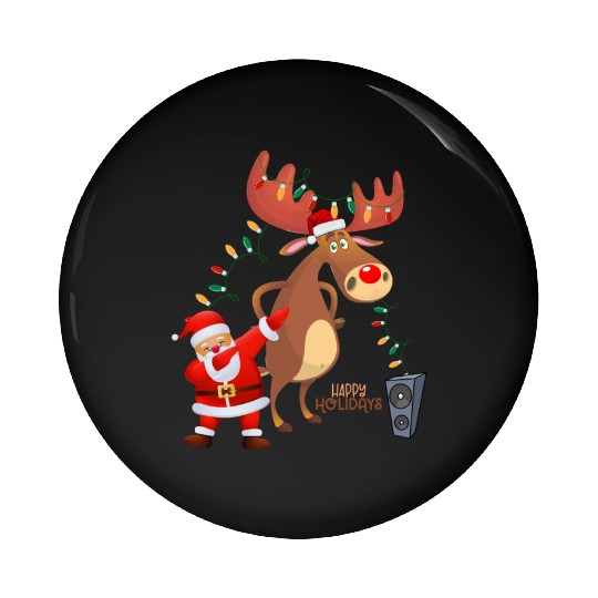Christmas Lights Dabbing Santa Dancing Rudolph Pin Buttons
