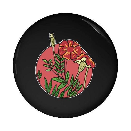 Mexican Marigold Nature Lover Gift Pin Buttons