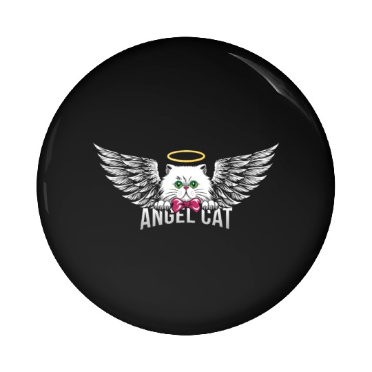 Angel Persian Cat Pin Buttons