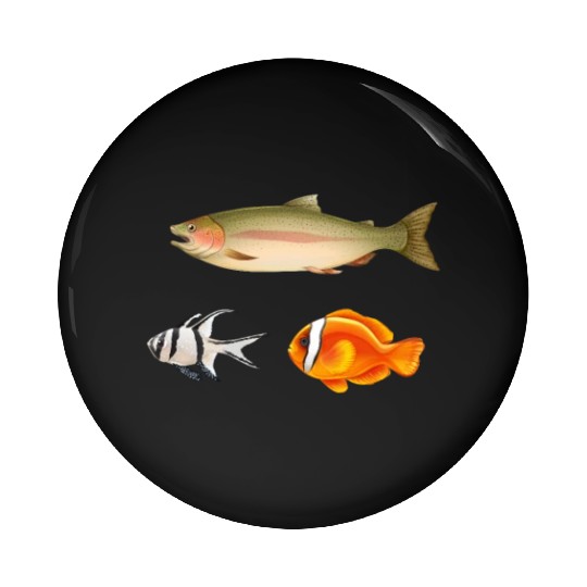 Tropical Freshwater Fish - Pet Lovers Aquarium Fan Pin Buttons