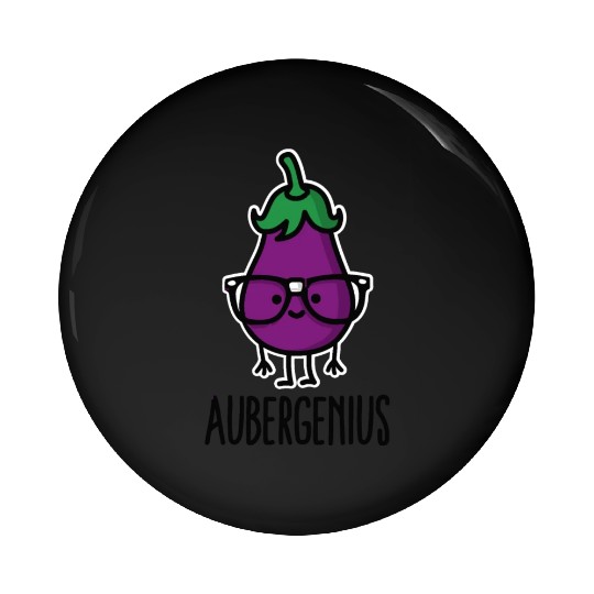 Aubergine eggplant genius Aubergenius Pin Buttons