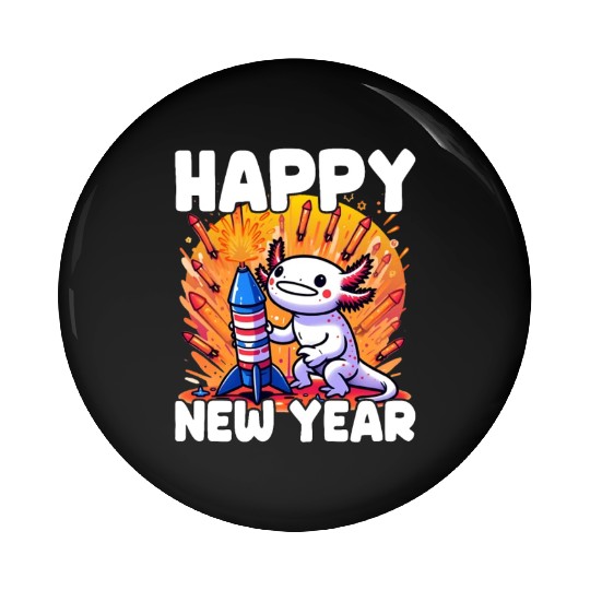 Axolotl Happy New Year Pin Buttons