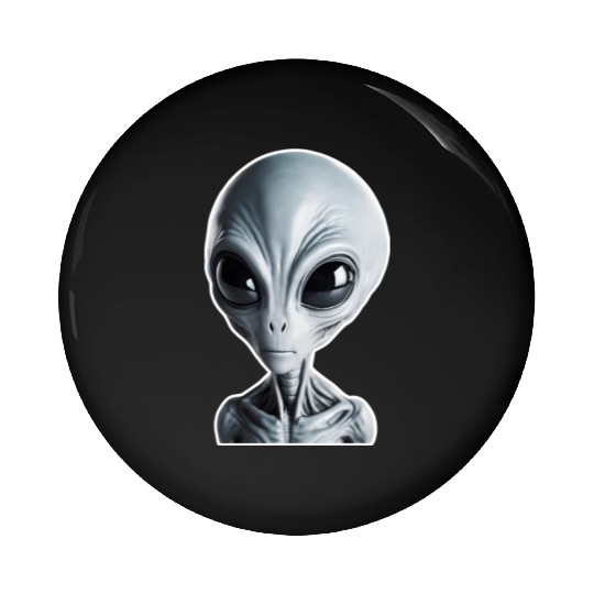 Grey Alien Pin Buttons