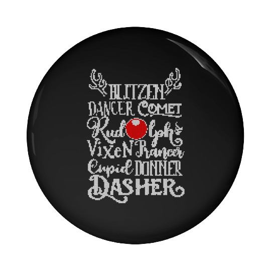 Santa's Reindeer Rudolph List Vintage Christmas Me Pin Buttons
