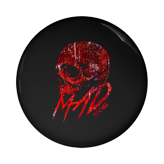 Red Skull with Lightning Graffiti Pin Buttons