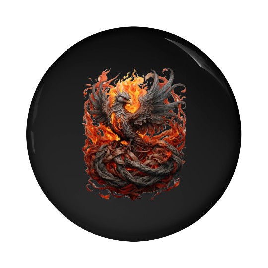 Phoenix Ascendant: Majestic Bird Design Pin Buttons