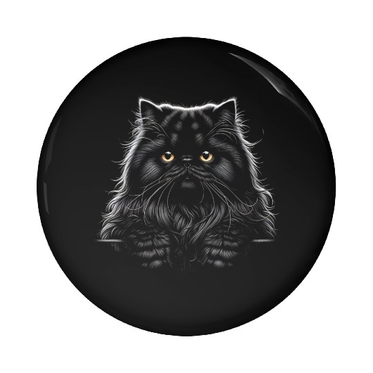 persian More Treats 8 - Cute realistic cat drawing Pin Buttons