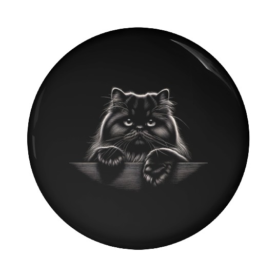 persian More Treats 9 - Cute realistic cat drawing Pin Buttons