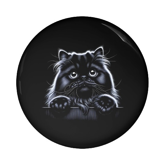 persian More Treats 7- Cute realistic cat drawing Pin Buttons