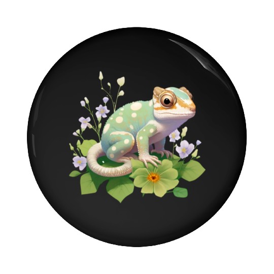 Cute Chameleon for Lizard Pet Lover Pin Buttons