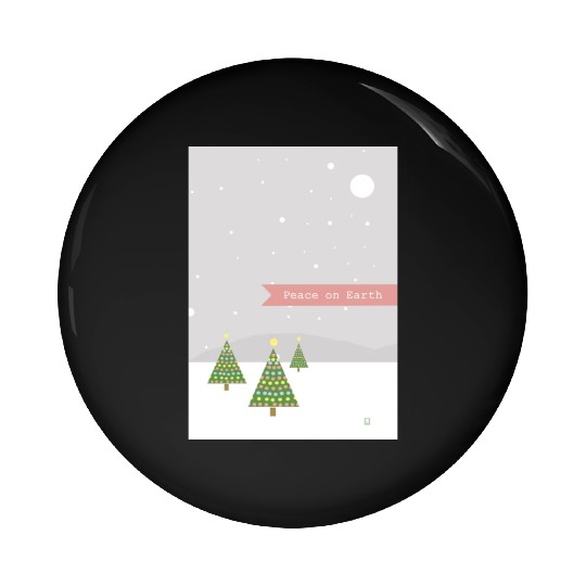 Peace On Earth Christmas Trees Falling Snow Winter Pin Buttons