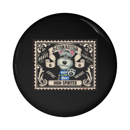 Cute Schnauzer Pin Buttons