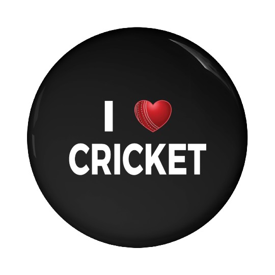 I Love Cricket Pin Buttons