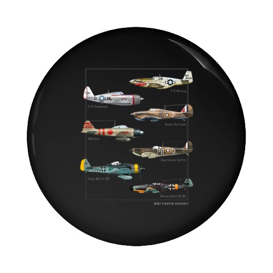 WW2 Fighter Aircraft Warbirds Pin Buttons