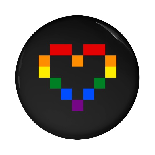 Rainbow Heart Pin Buttons