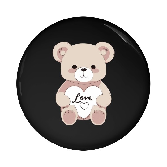 Valentine Teddy Bear Pin Buttons