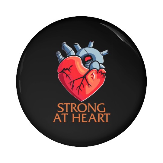CHD Awareness Pin Buttons, Strong At Heart Pumping Iron