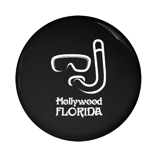 Hollywood Florida Snorkel Souvenirs Gifts Vacation Pin Buttons