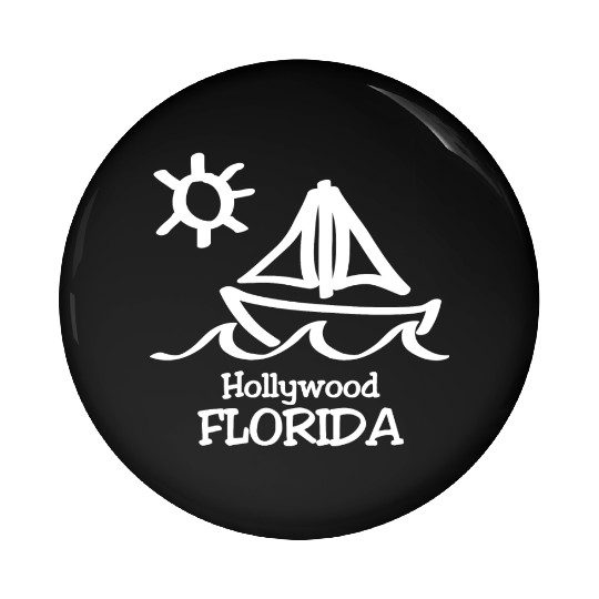 Hollywood Florida Sailboat Souvenirs Gifts Pin Buttons