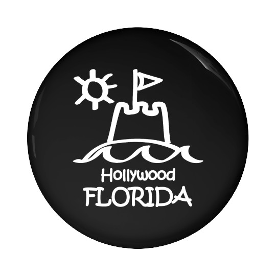Hollywood Florida Sandcastle Souvenirs Gifts Pin Buttons