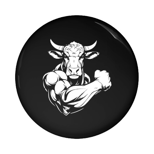 Workout Gym Cow Pin Buttons