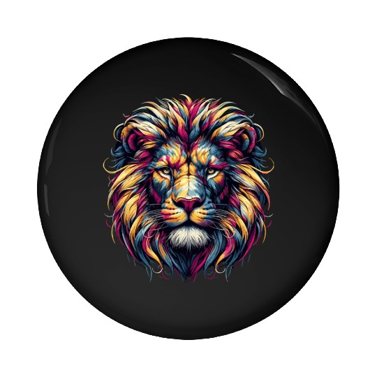 Majestic African Lion Face Perfect Animal Lovers Pin Buttons