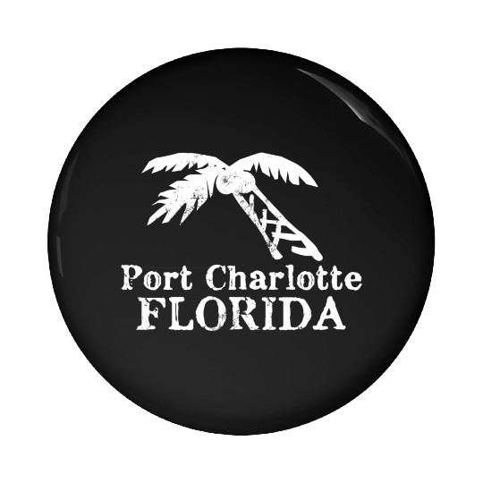 Port Charlotte Florida Palm Tree Souvenirs Gifts Pin Buttons