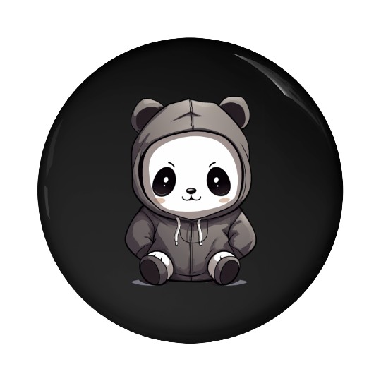 cute cartoon anime panda wearing Pin Buttons