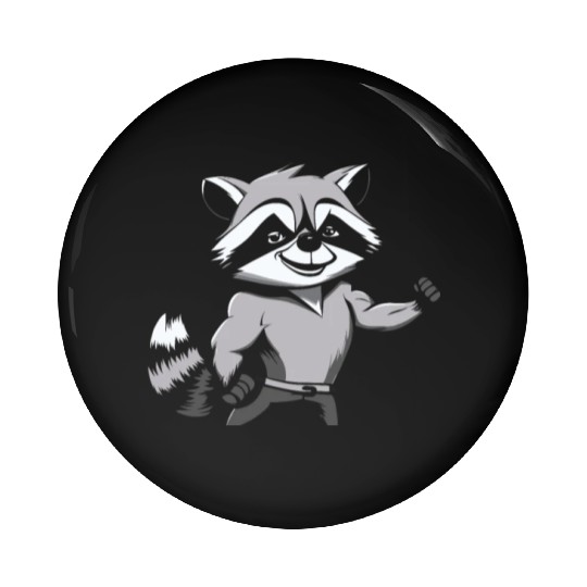 Workout Gym Racoon Pin Buttons