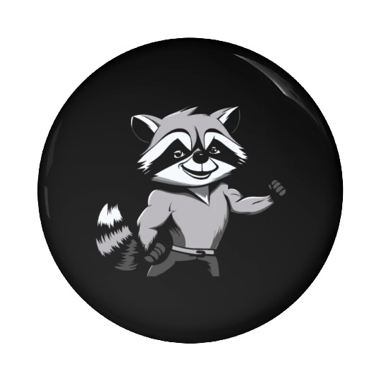 Workout Gym Racoon Pin Buttons