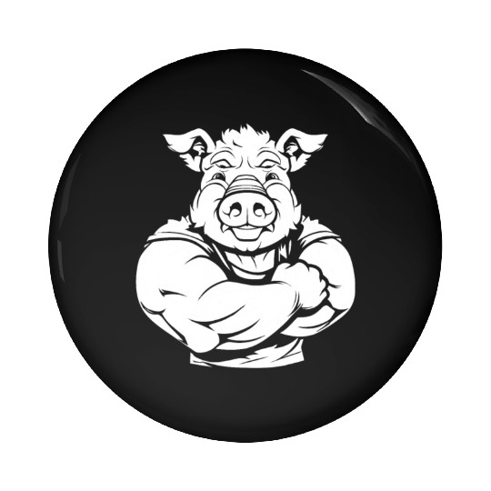 Workout Gym Pig Pin Buttons