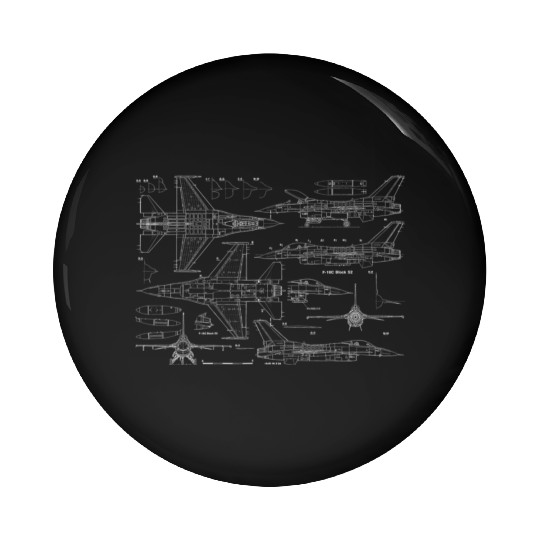 F16 Fighter Jet Blueprint Jet Aircraft Pin Buttons