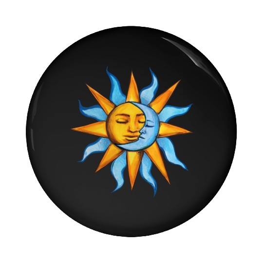 sun moon Pin Buttons