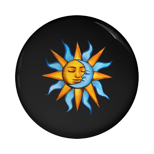 sun moon Pin Buttons