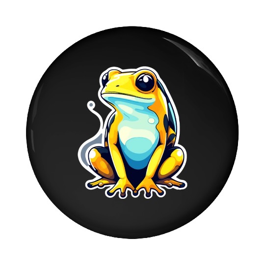 Golden Poison Frog Illustration Pin Buttons