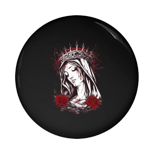 Virgin Mary Pin Buttons