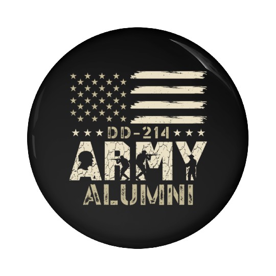 DD-214 Army Alumni Military US Flag Veteran USA Pin Buttons
