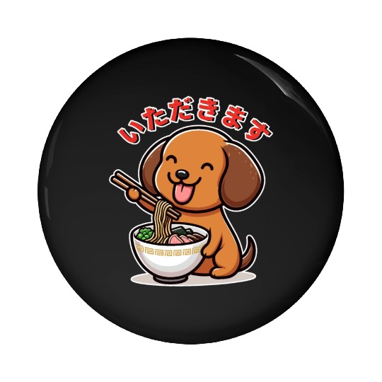 Dachshund Eat Ramen Itadakimasu Pin Buttons