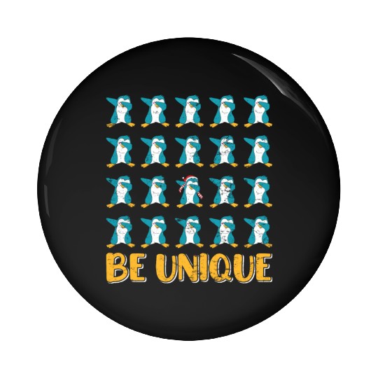 Gambler Christmas Penguins Be Unique X-Mas Pin Buttons