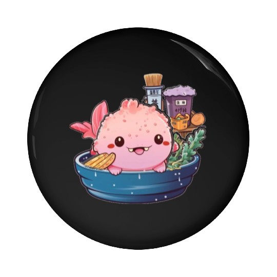 Axolotl Ramen Anime Kawaii Japanese Noodles Girls Pin Buttons