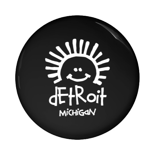 Detroit Michigan Sun Smiley Face Souvenirs Gifts Pin Buttons
