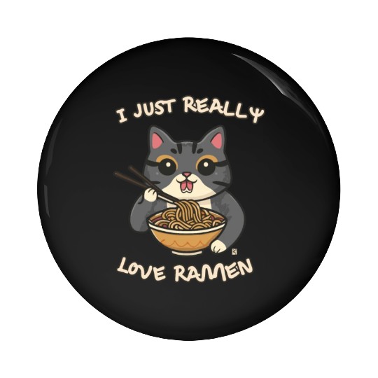 I just really love ramen cat Pin Buttons