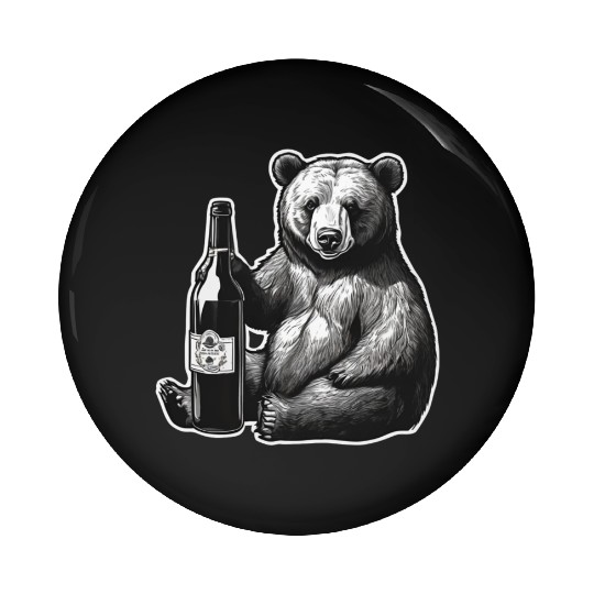 grizzly bear Pin Buttons