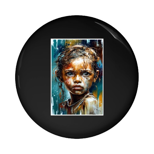 Abstract Sad Girl Unhappy People Sadness Pin Buttons