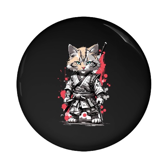 kawaii cat anime japanese retro men women kids fun Pin Buttons