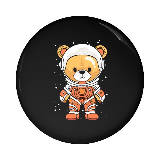 Teddy Bear Astronaut Childish or Child Like Gift Pin Buttons