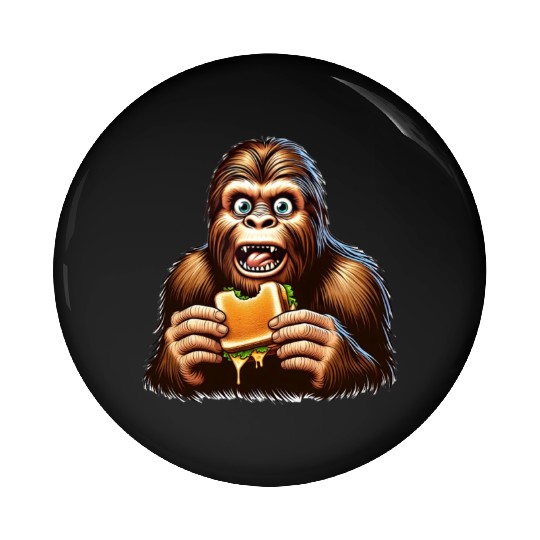 Bigfoot Discovers Grilled Cheese Sandwich Pin Buttons