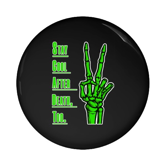 Cool Hand Skeleton Art. Pin Buttons